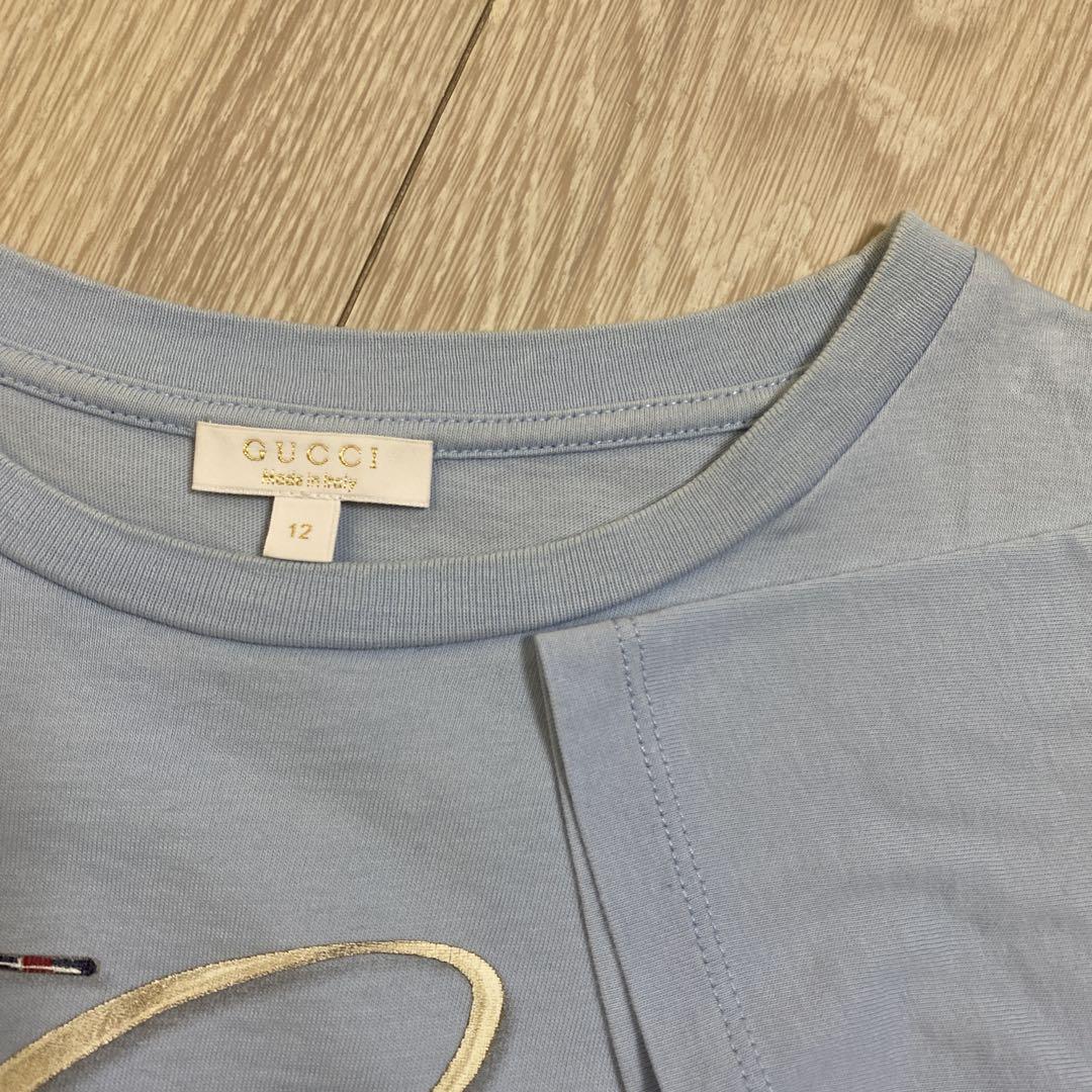 GUCCI グッチチルドレン　水色 Tシャツ カットソー　12 GUCCI グッチチルドレン 水色 Tシャツ カットソー 12 - メルカリ