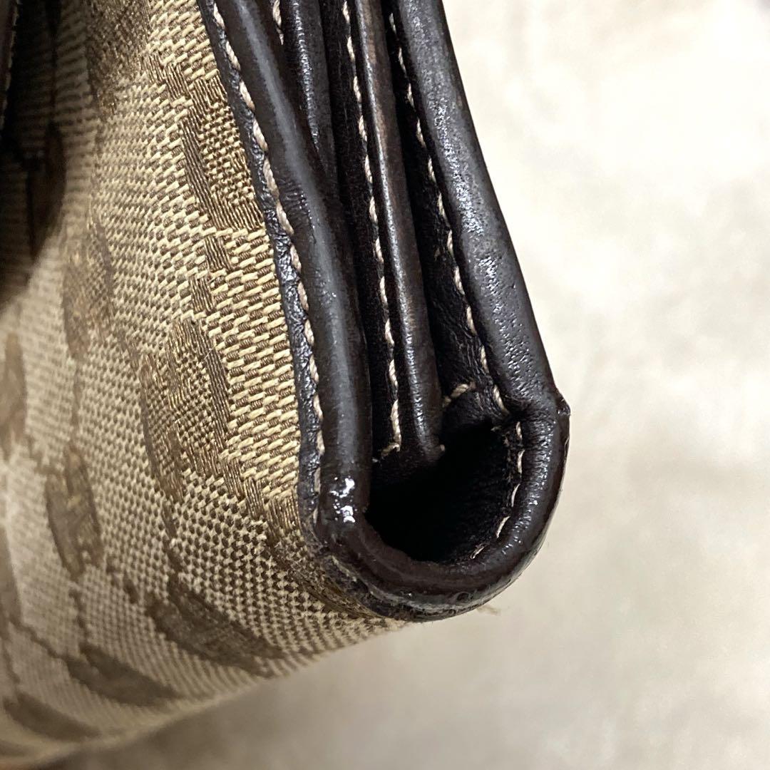 GUCCI グッチ GGキャンバス 長財布 ラブリーハート ロゴ金具 ブラウン