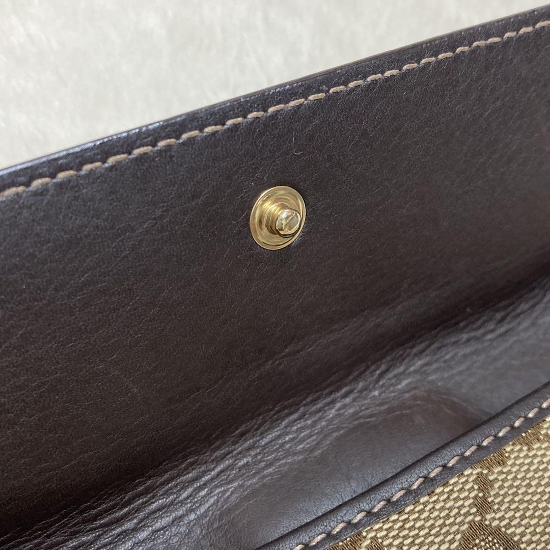 GUCCI グッチ GGキャンバス 長財布 ラブリーハート ロゴ金具 ブラウン