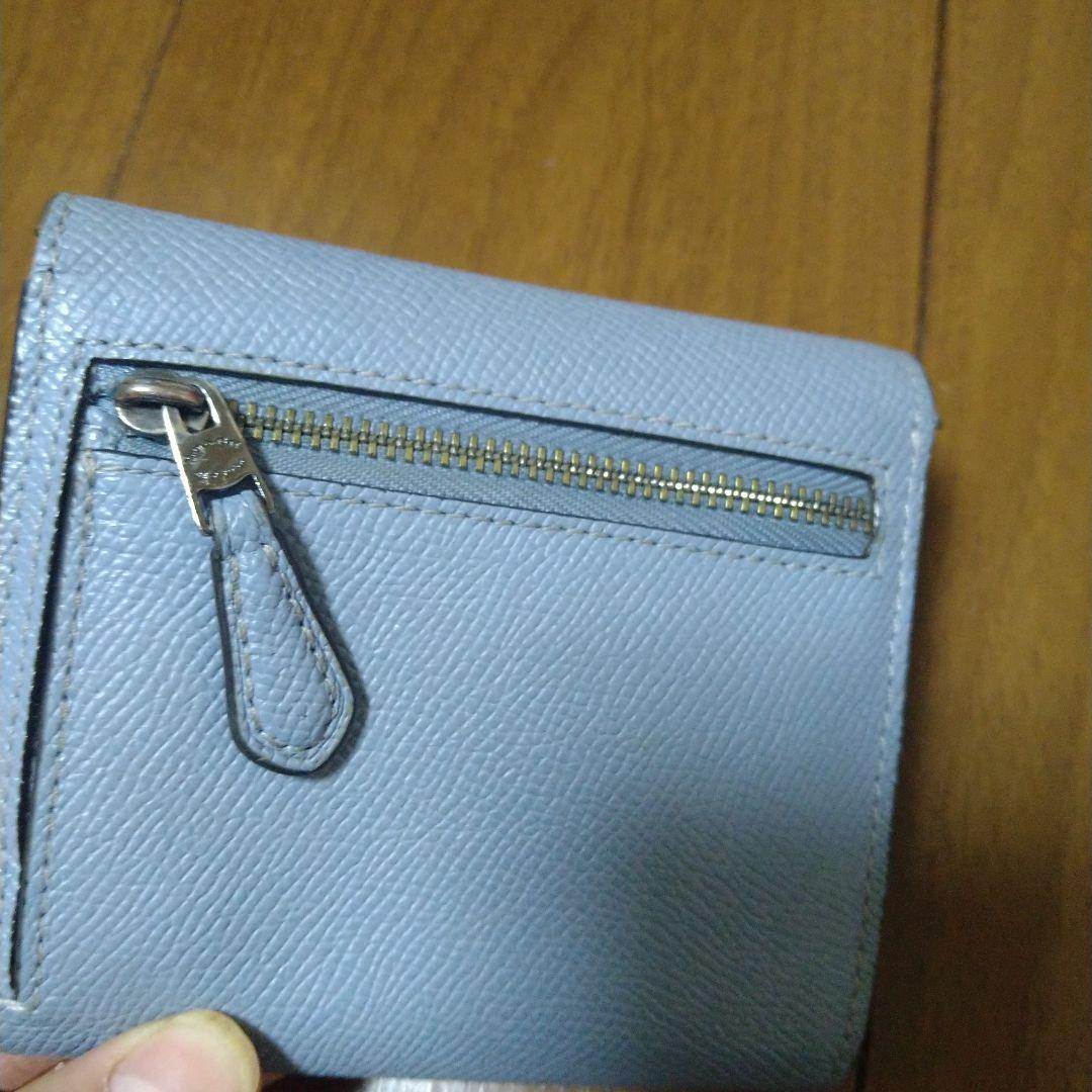COACH ライトブルー 二つ折り財布 - メルカリ