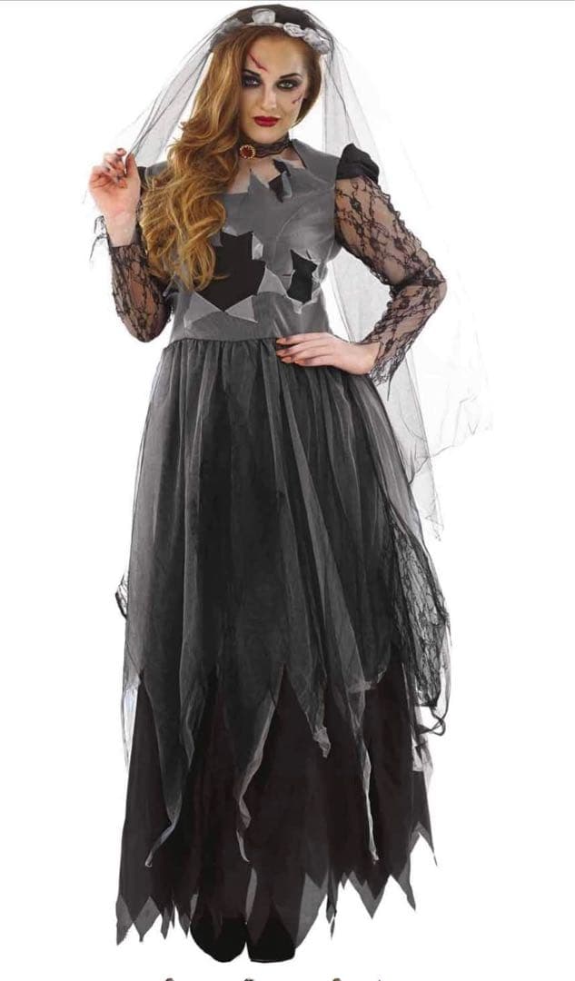 ( NEW ) 楽しいシャックファンシードレス黒死体花嫁衣装