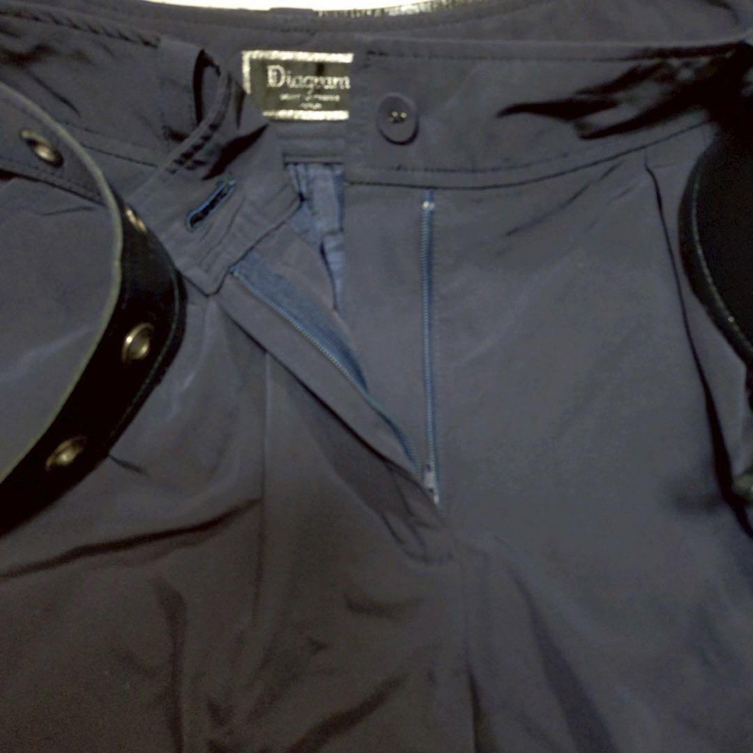 Diagram グレースコンチネンタル　ショートパンツ　ベルト付き　S ネイビー Diagram グレースコンチネンタル ショートパンツ ベルト付き S