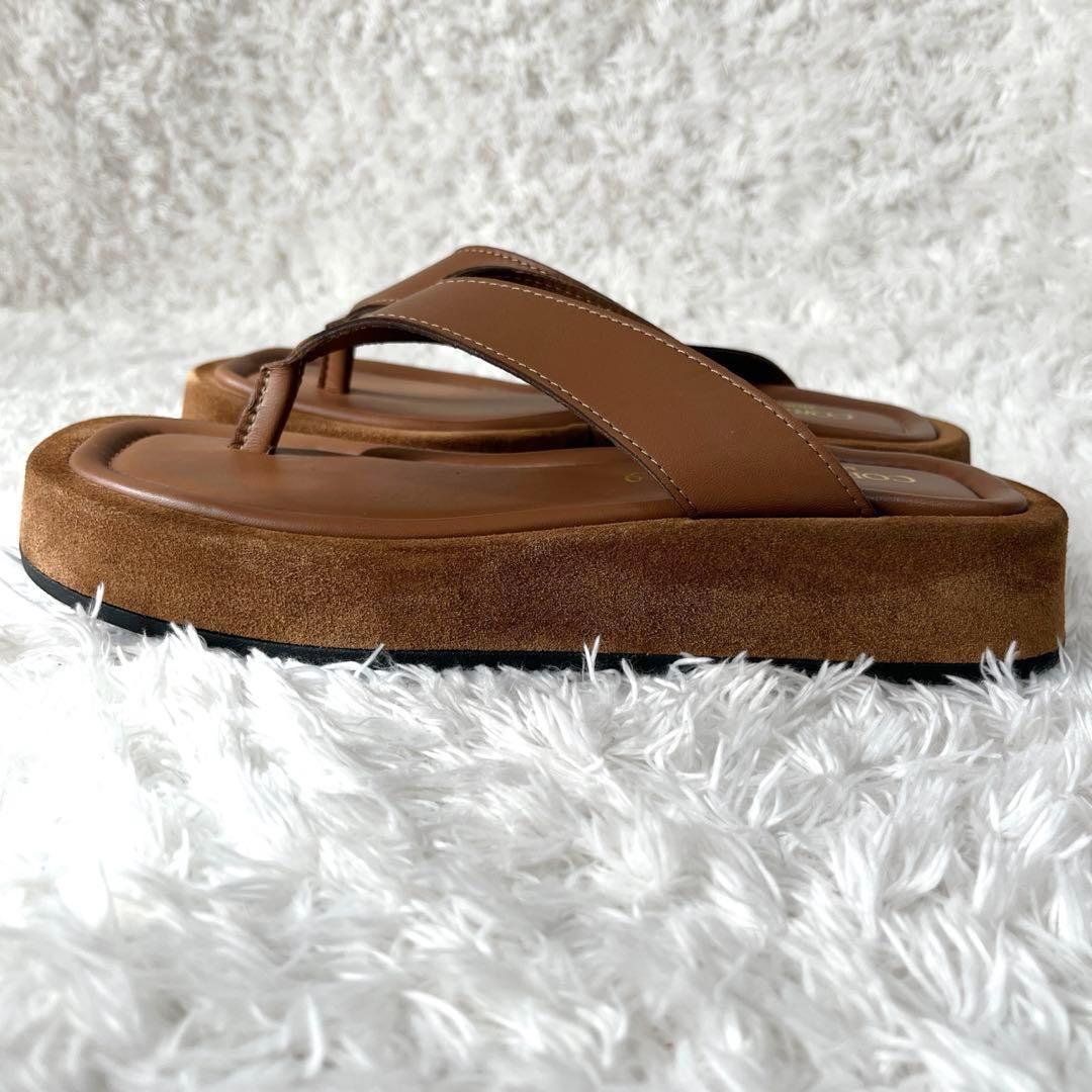極美品✨CORSO ROMA 9 キャメル 厚底トングサンダル 36