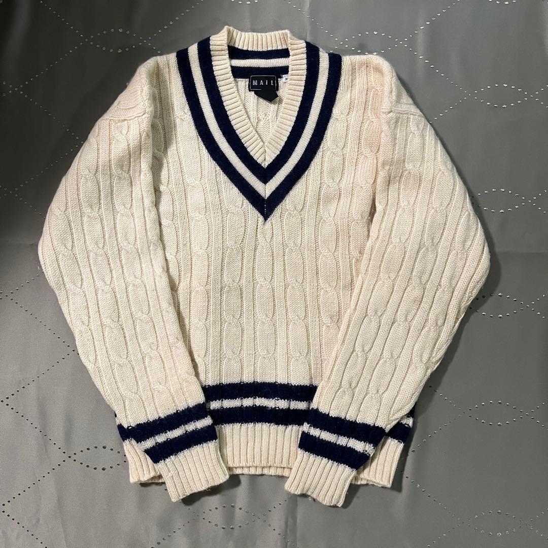 古着 チルデンセーター ウールニット トラッド 80s90s レトロヴィンテージ