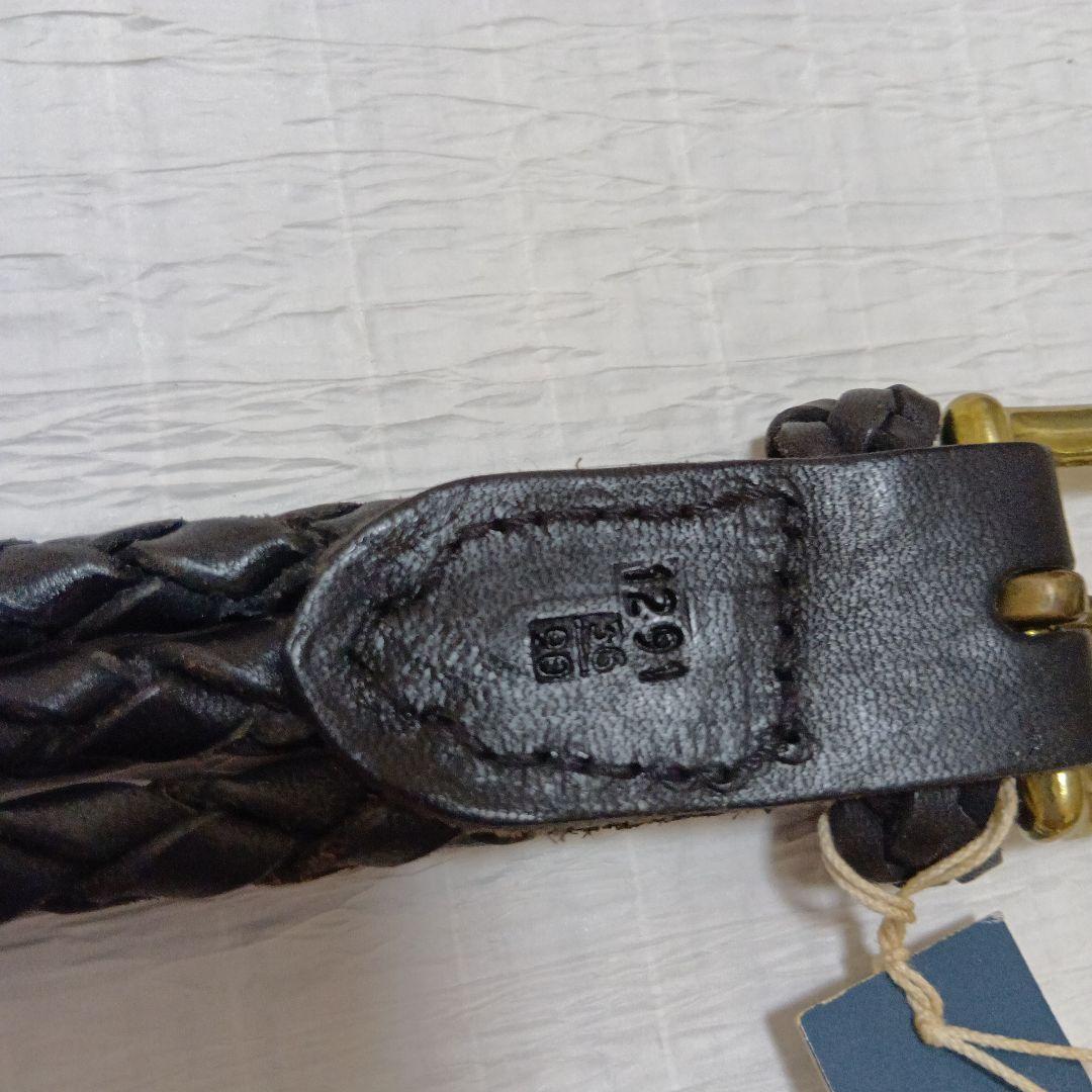 ポロラルフローレン 黒のレザー編み込みベルト 新品　未使用
