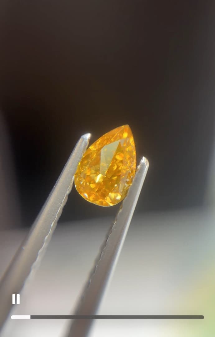 【レア】0.310ct 天然 オレンジ ダイヤモンド ルース 裸石 ペアシェイプ