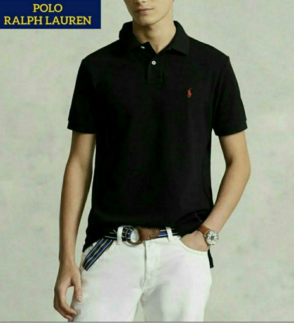 POLO RALPH LAUREN CUSTOM FIT 黒‪✕‬赤