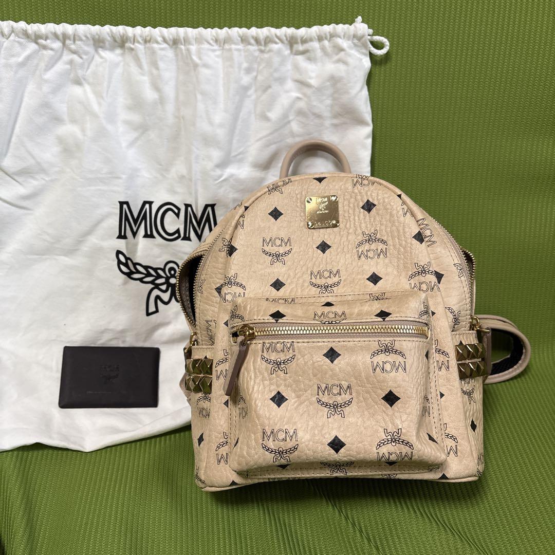 MCM アイボリー　ベージュ　 ミニリュック 保存袋付き