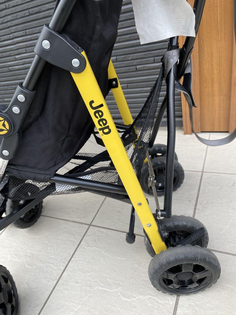 美品　Jeep ベビーカー ブラック　バギー　B型　折り畳み式　黄色
