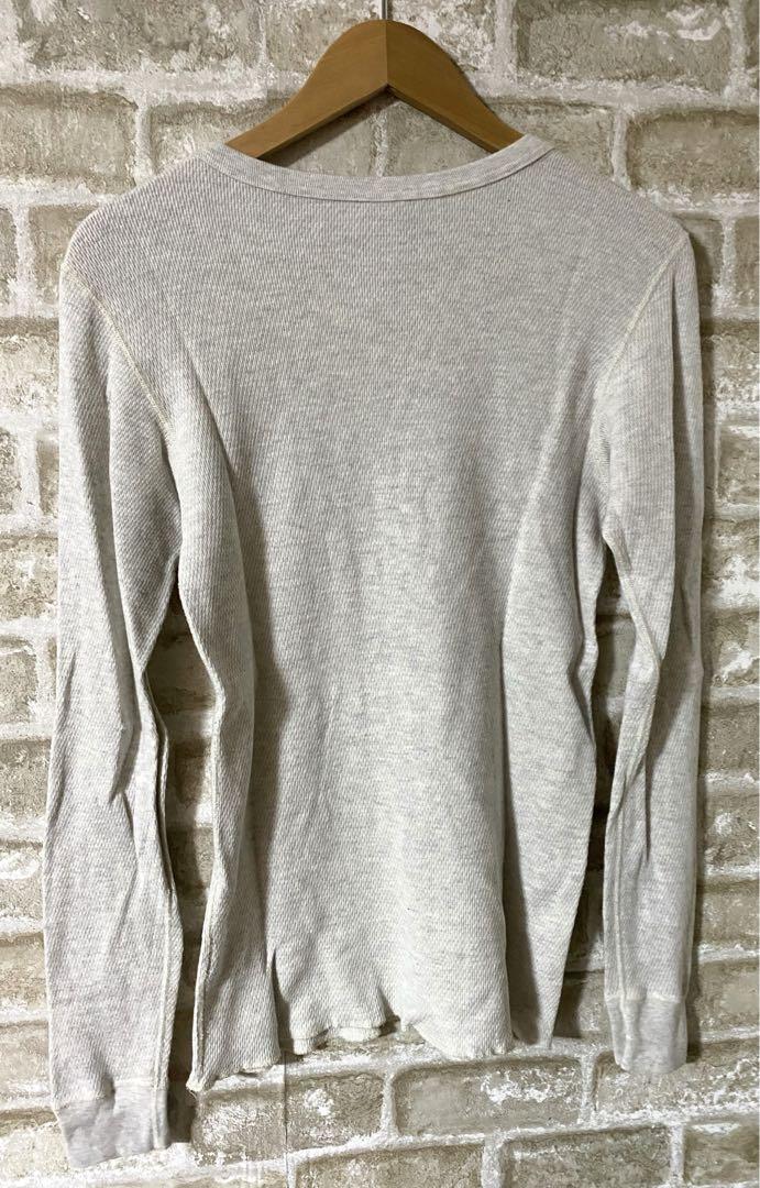 BEAMS メンズS 長袖Tシャツ　ビッグロゴ　サーマル素材　ワッフル素材