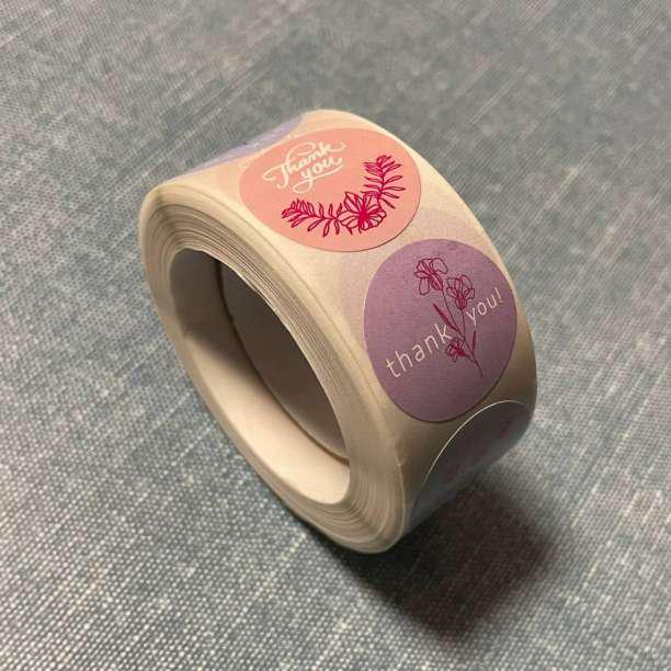 豪華で新しい サンキューシール 花柄 プレゼント 手紙 ロール くすみカラー ラッピング・包装