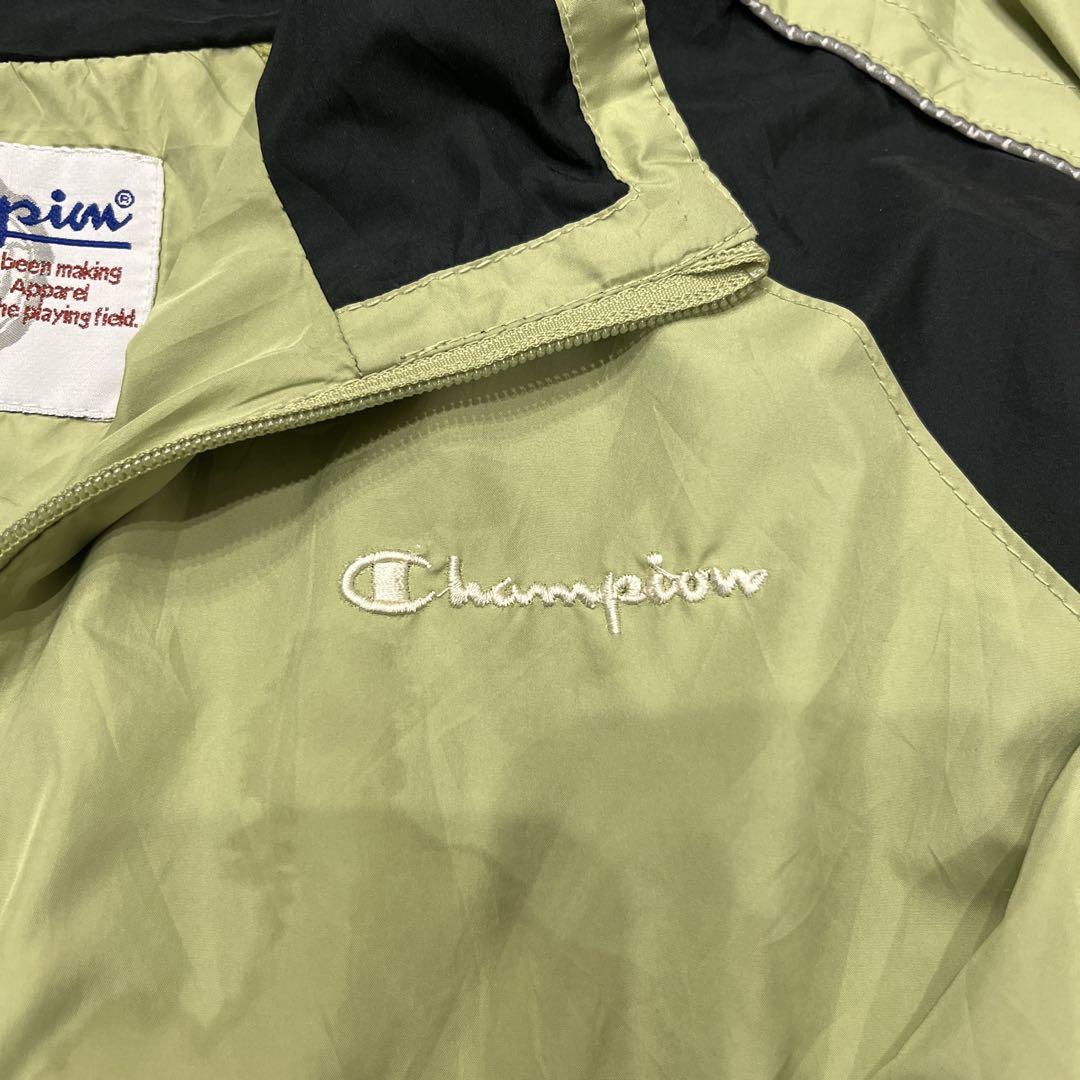 Champion XL ナイロンジャケット ライトグリーン/ブラック - メルカリ