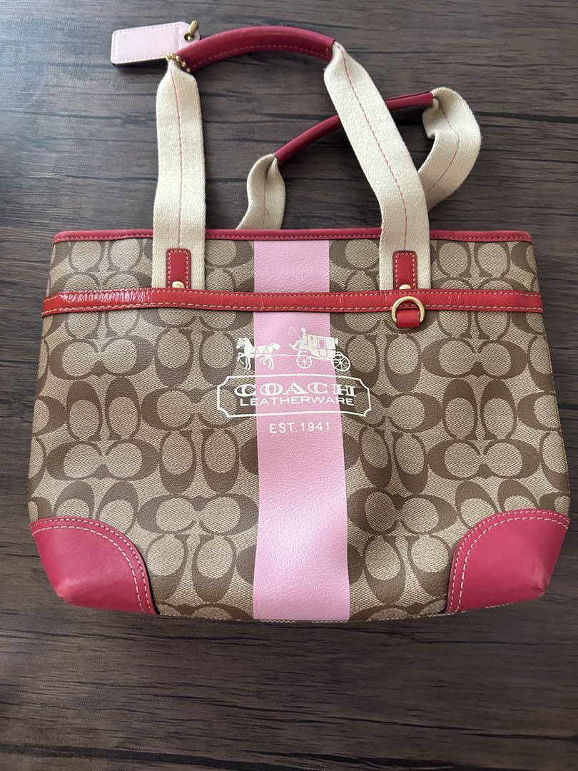 【COACH】 ハンドバッグ ブラウン×ピンク