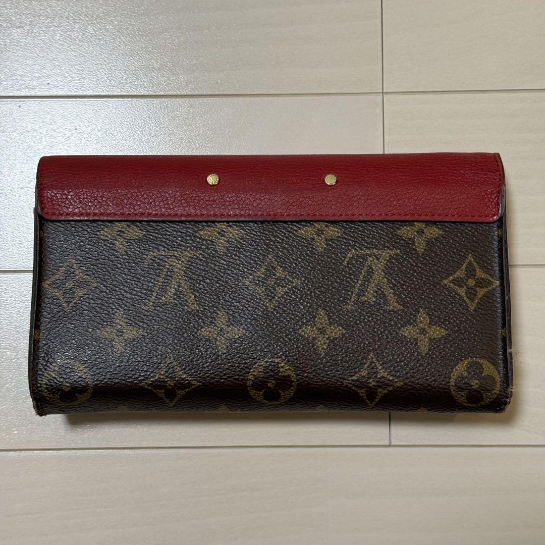 Louis Vuitton 長財布 レッド ブラウン