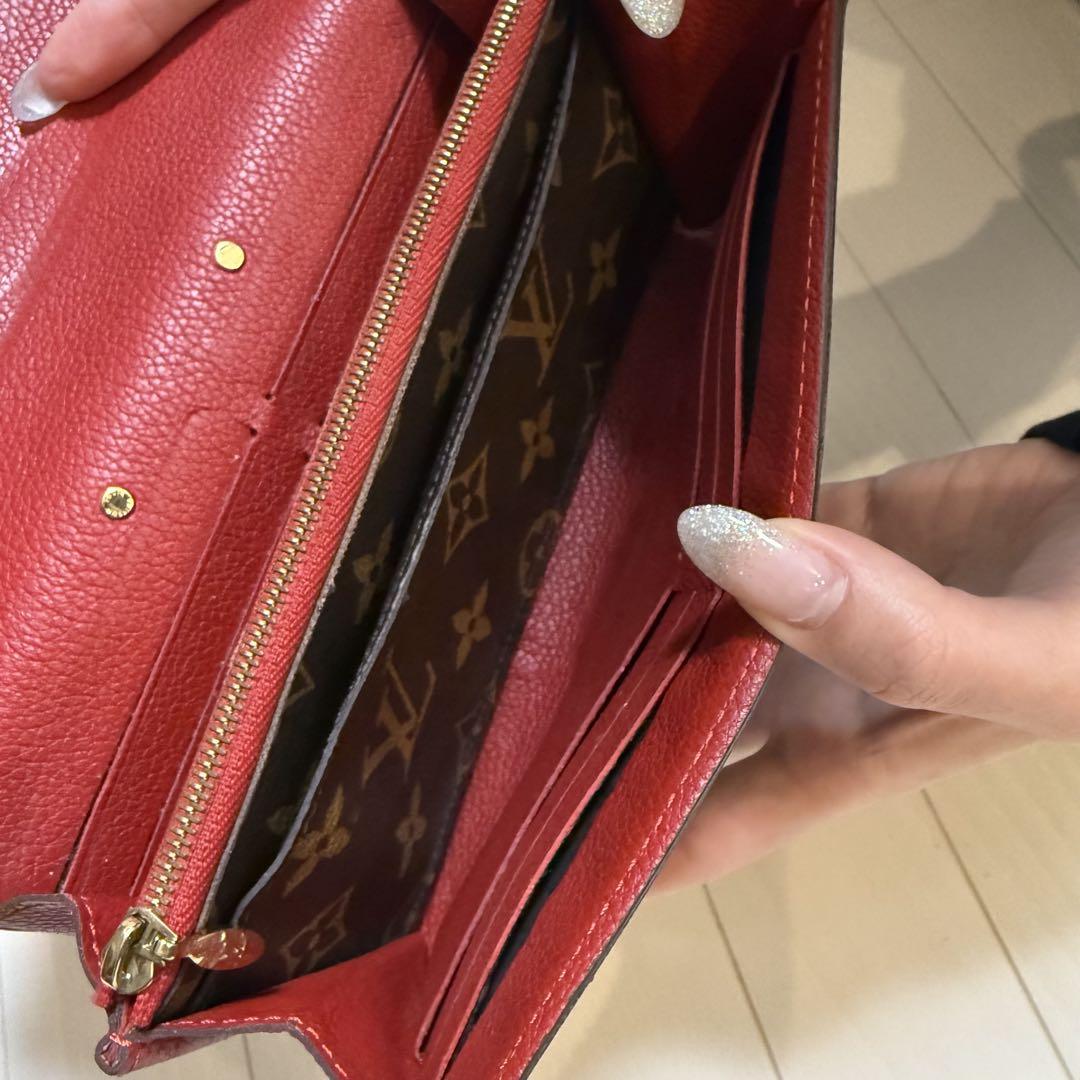 Louis Vuitton 長財布 レッド ブラウン