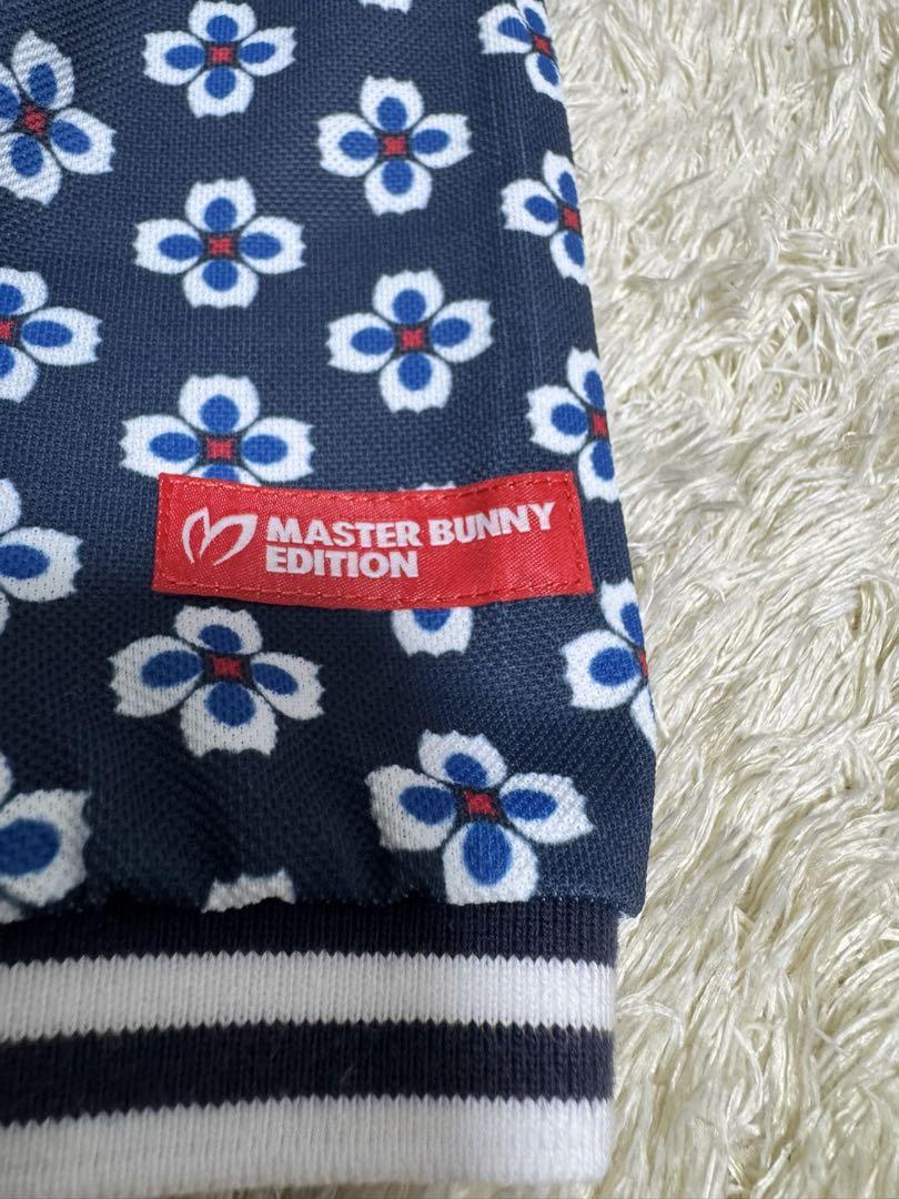 美品✨マスターバニーエディション　ゴルフウェア　ポロシャツ　花柄　ブルー系　総柄