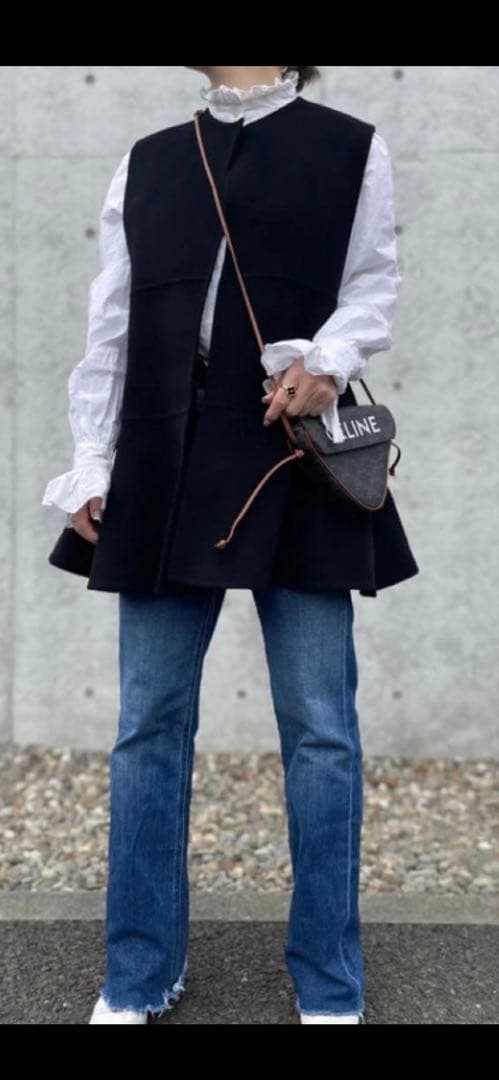 ガーリッシュ St.cecilia リバーウールフ ジレ ブラック SIZE Yori