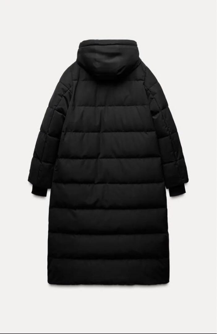 新品　ZARA ロングダウンコート　ベンチコート　M ブラック　ザラ