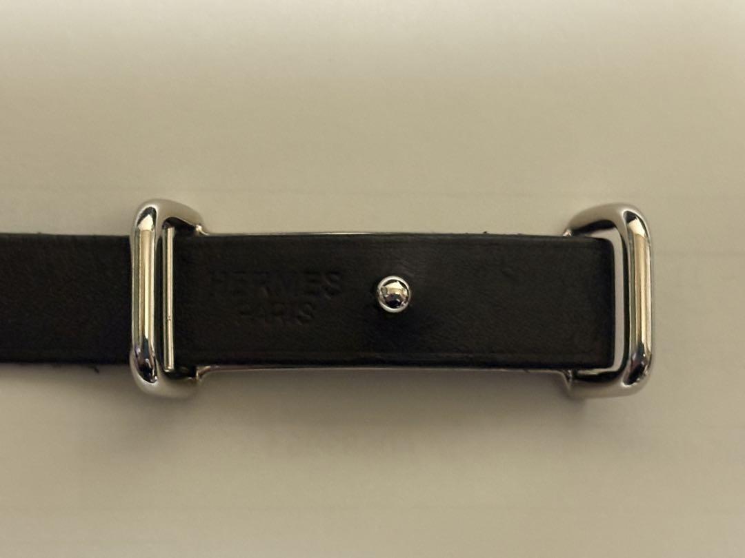 HERMES エルメス　アピ2 ブラックレザーブレスレット
