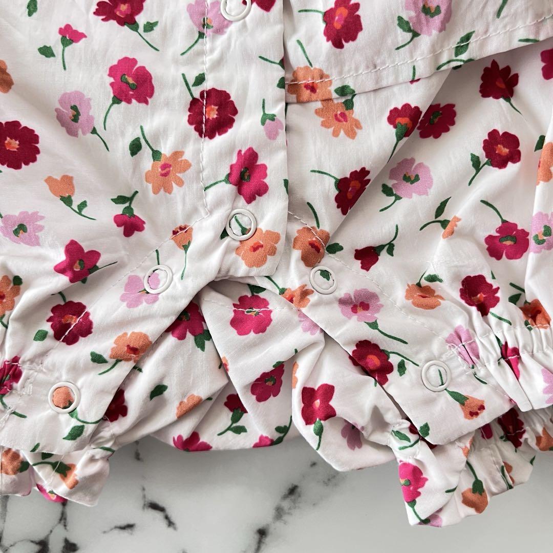 新品紙タグ付きkate spade NEW YORK花柄リボン付きロンパース70