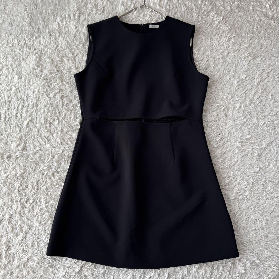 美品 イエナ IENA チュニック丈ワンピース ノースリーブ ストレッチ フレア