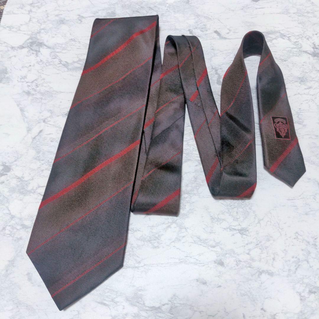 【美品】グッチ　ネクタイ　レジメンタル　イタリア製　高級　GUCCI　赤系　茶系