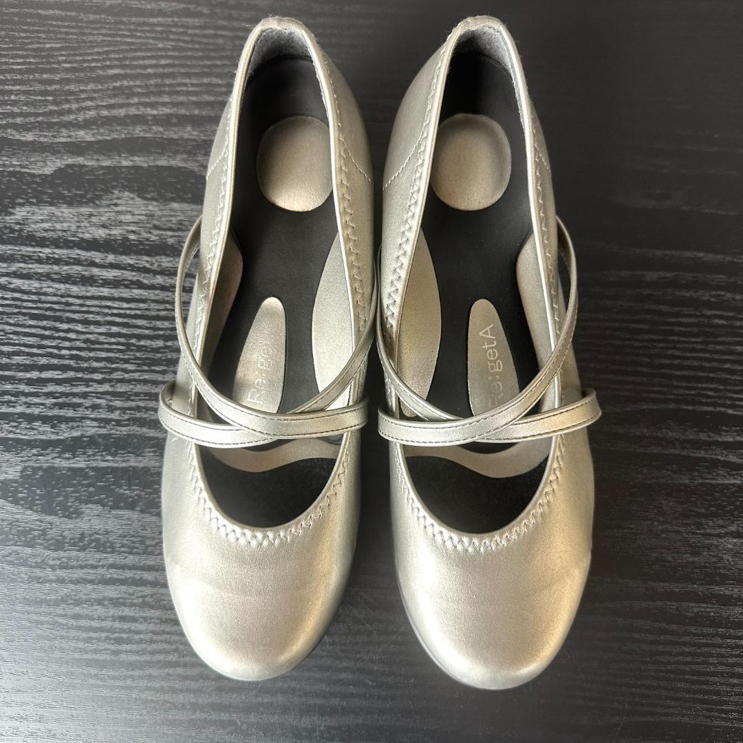 高品質 S237 コンフォート ストラップウェッジパンプス Re:getA 現行 靴