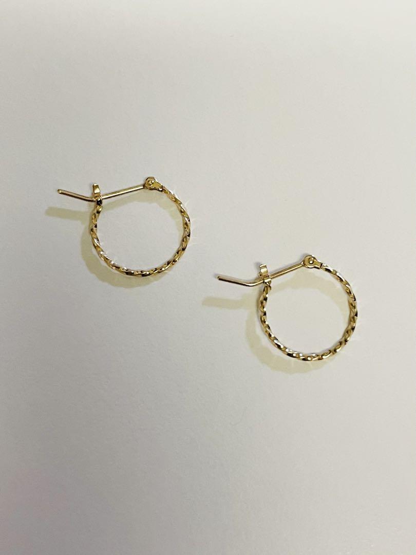 販売証明書付き★agete K10 フープツイストピアス