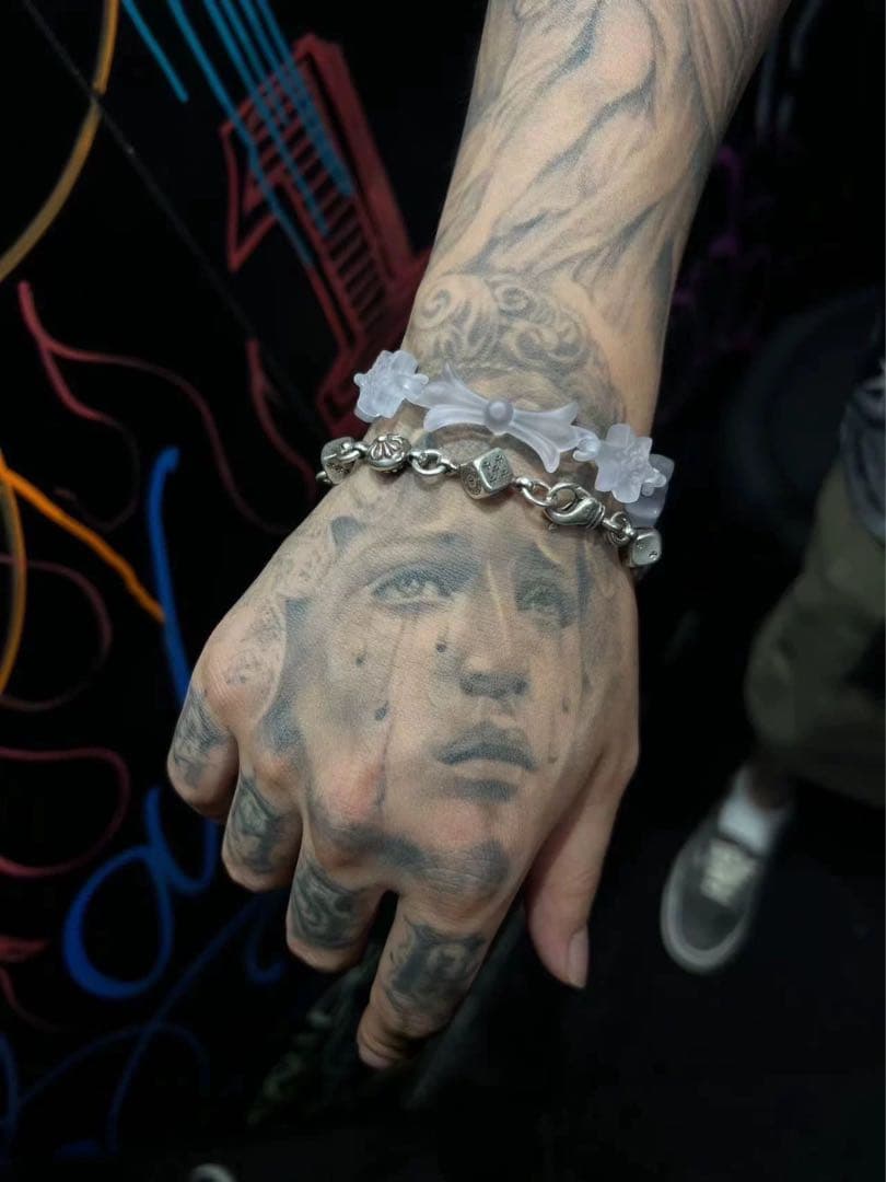 FAKE heartsクロス ネックレス　ブラック、クリア2点セットクロムハーツ