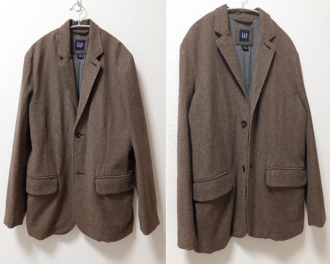 人気新作 90's古着 OLD GAP ウールツイードジャケット ブラウン S M~L yNk2F-m60934823442 安い定番