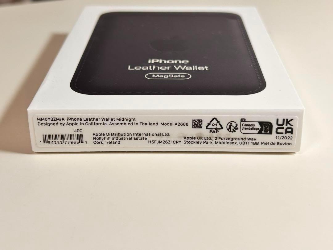 新品】純正 MagSafe対応 iPhone レザーウォレット・ミッドナイト①