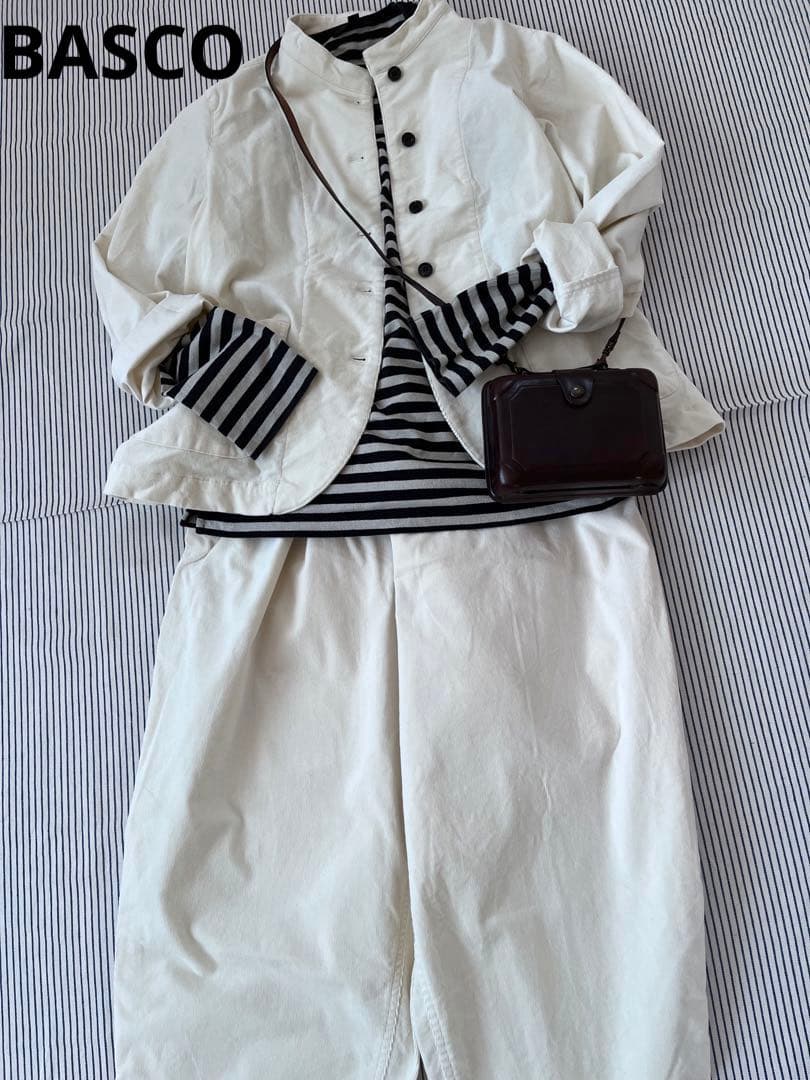 BASCO バスコ　マオパンツ セットアップ　細畝コーディロイ　オフホワイト