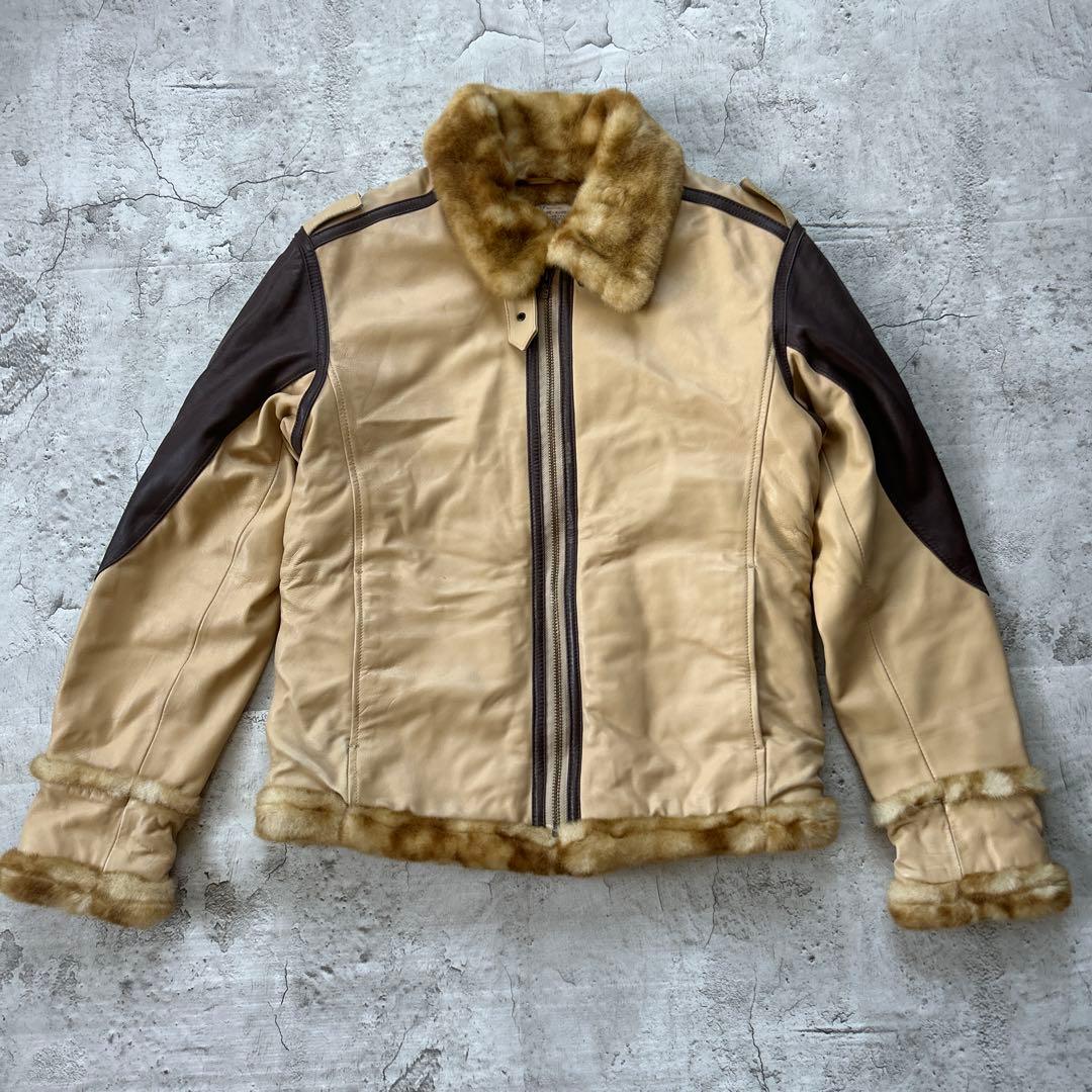 AVIREX 羊革 ラムレザー B-3 ボマージャケット MM AVIREX