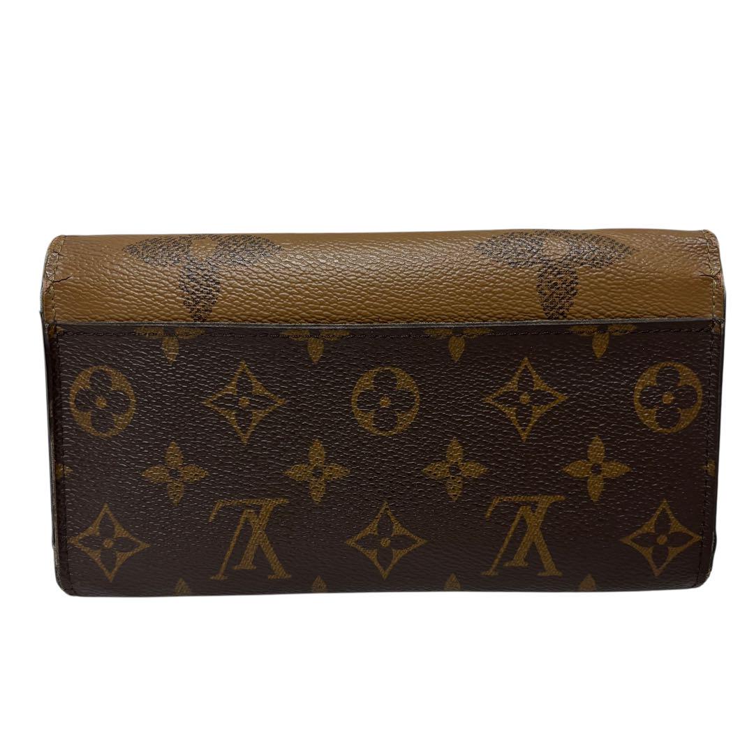 ルイヴィトン ジャイアント モノグラム リバース サラ LV 二つ折り 長財布