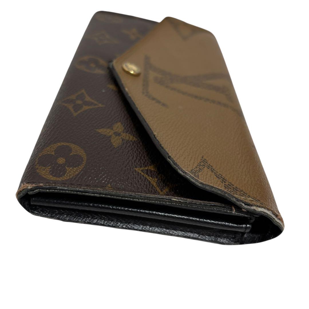 ルイヴィトン ジャイアント モノグラム リバース サラ LV 二つ折り 長財布