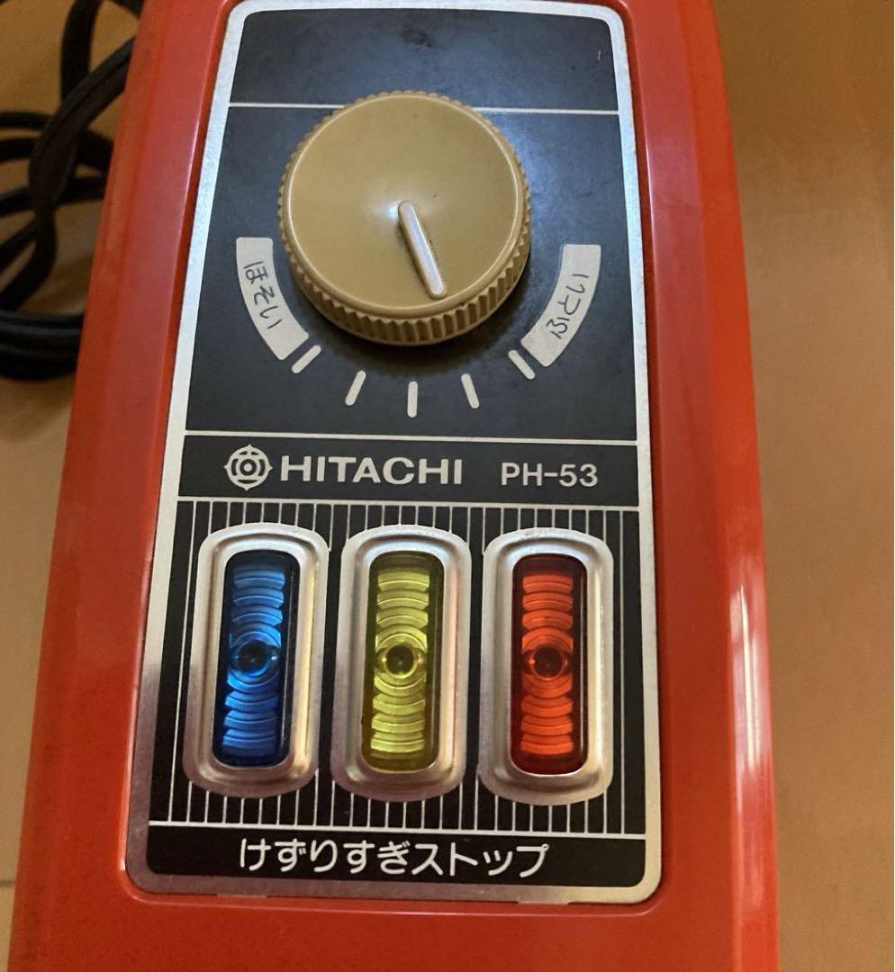 昭和レトロ 日立 電動 鉛筆削り レッド 高さ約11.5cm HITACHI