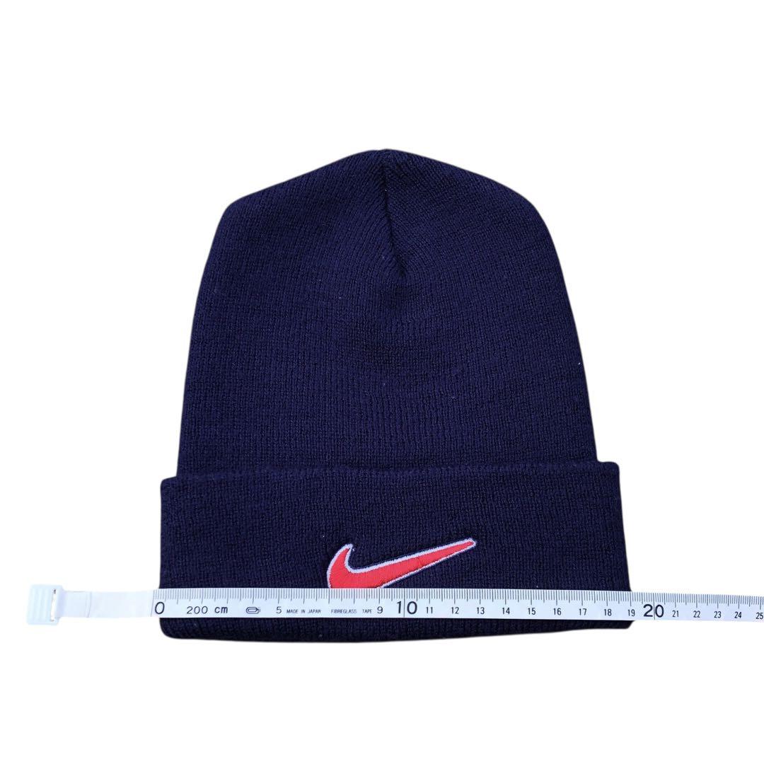 【90’s】NIKE ビーニー　ニット帽　刺繍ロゴ　vintage 銀タグ