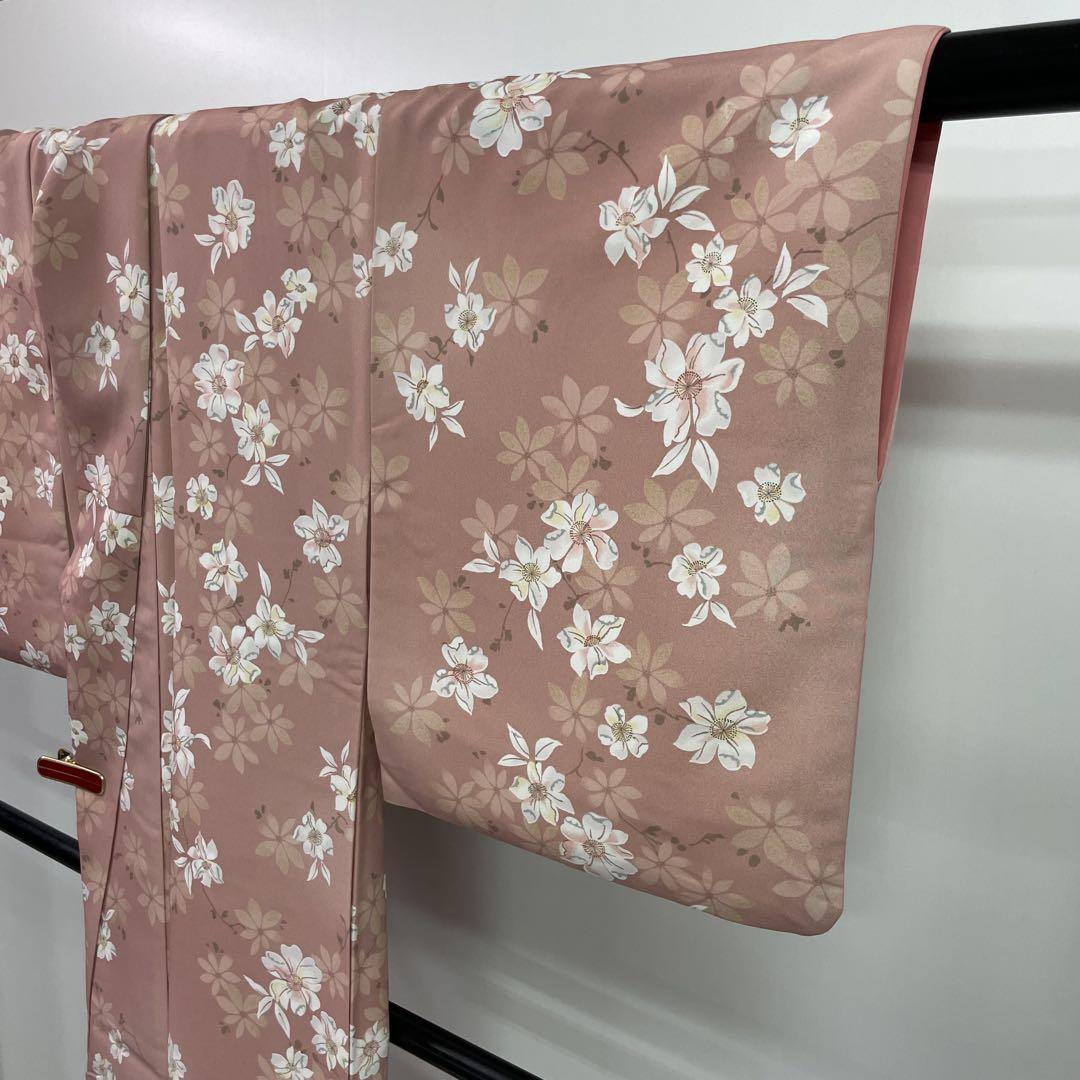 小紋 辻ヶ花調 総華文様 洗える着物 化繊 石竹色（和色辞典