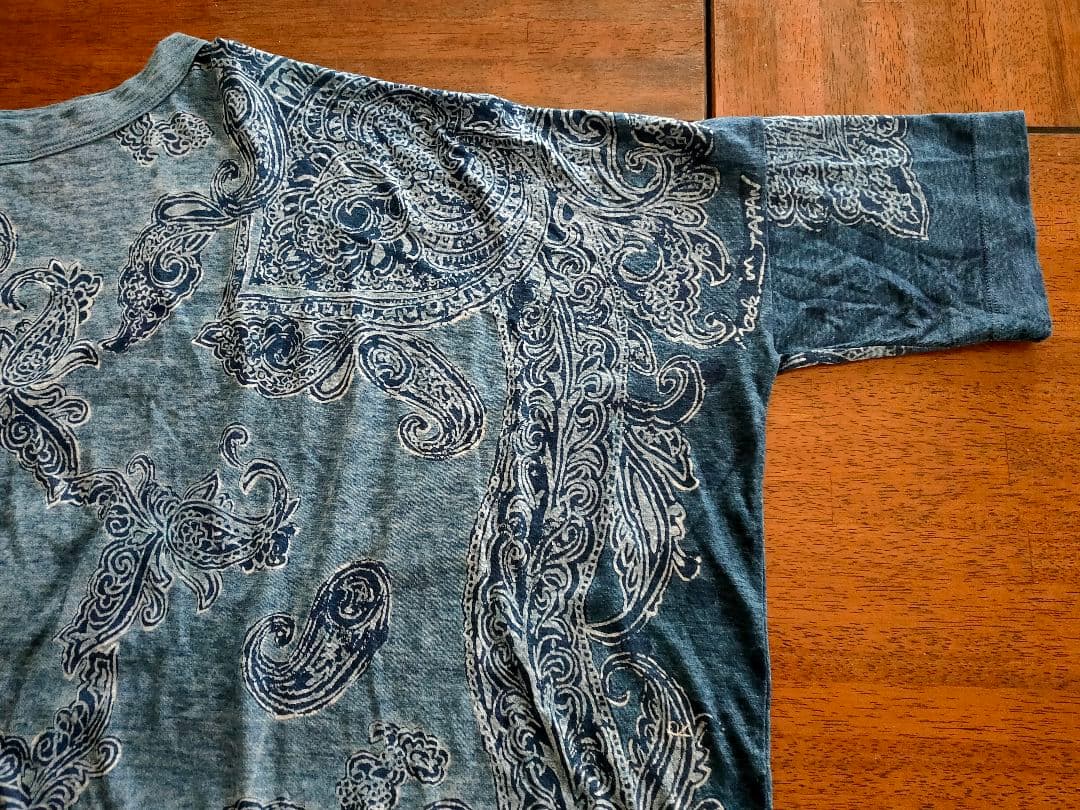 45R ペイズリー柄 インディゴ ビッグチュニック ０