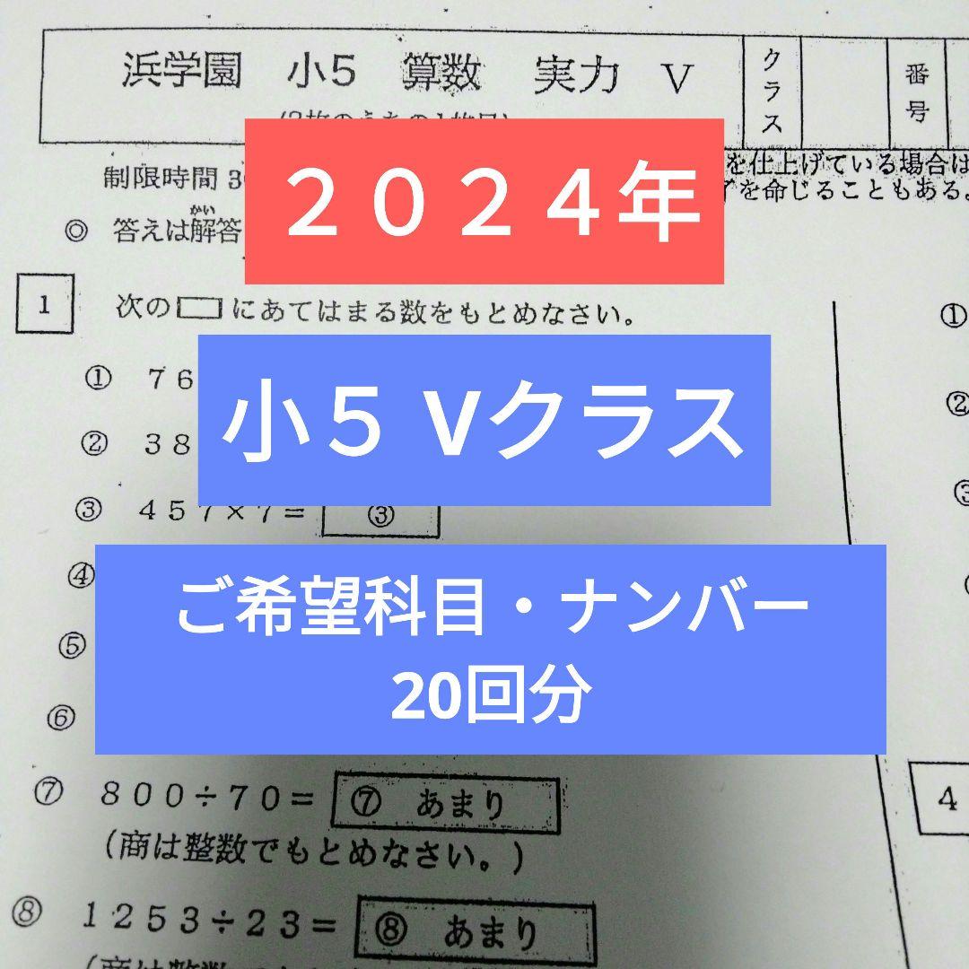 浜学園　小５　2024年度　Vクラス　復習テスト　国語算数理科 最新版 浜学園 小5 2024年度 Vクラス 復習テスト 理科 t