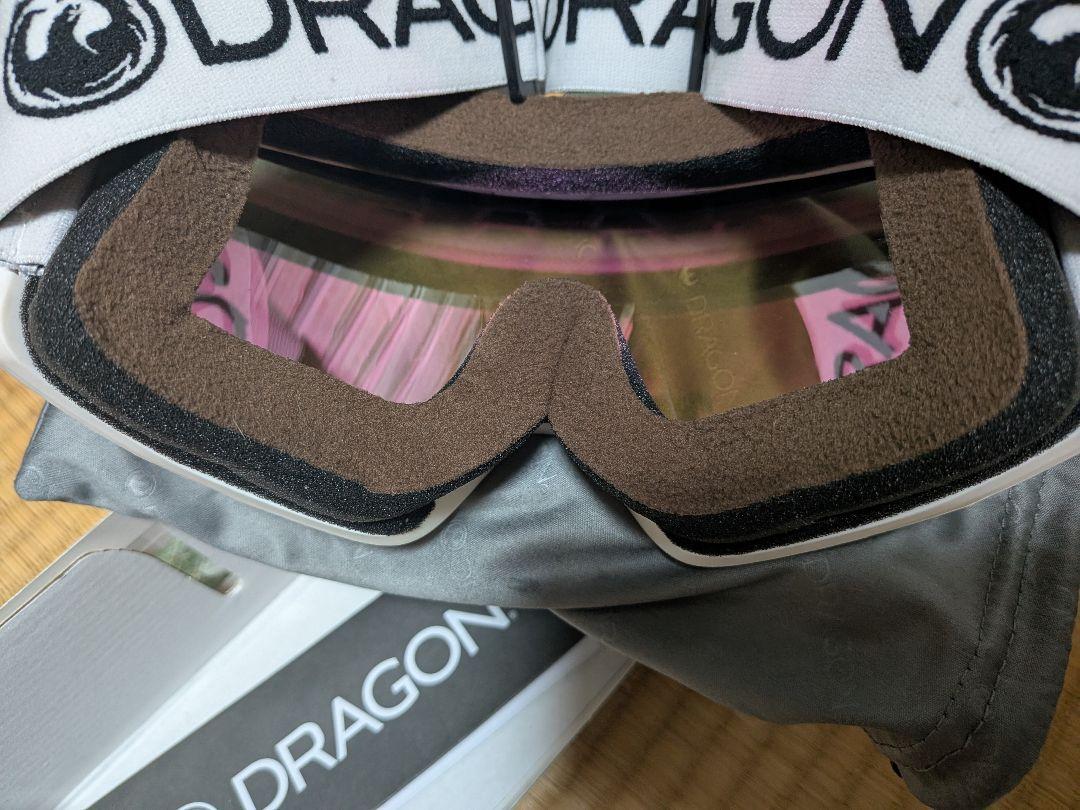 DRAGON DX3 L OTG ゴーグル ピンクレンズ ホワイトベルト