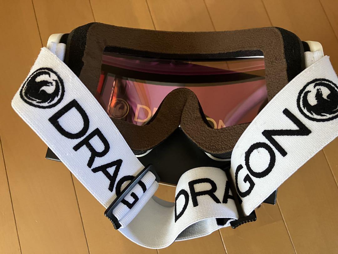 DRAGON DX3 L OTG ゴーグル ピンクレンズ ホワイトベルト