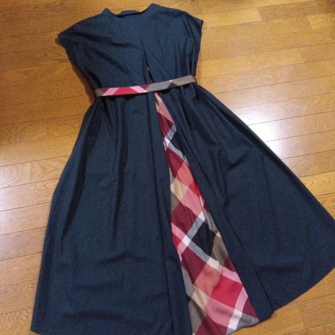 ブルーレーベルクレストブリッジ ベルト付き シャツワンピース