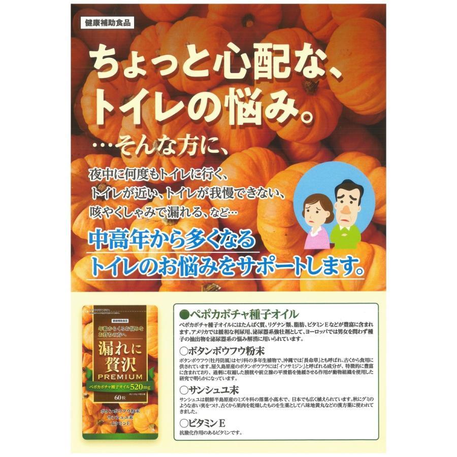 漏れに贅沢プレミアム 3袋（1袋60粒 30日分）カボチャ種子 ボタンボウフウ