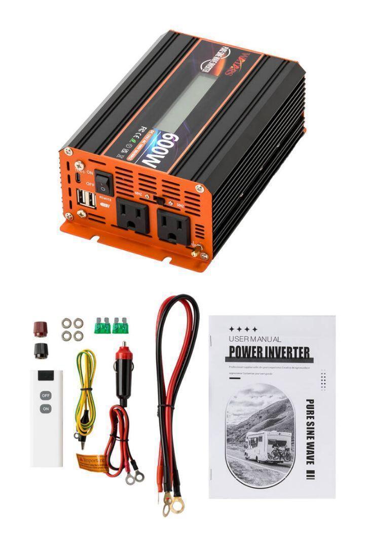 正弦波 インバーター 600W コンセント USBポート Type-c 2216