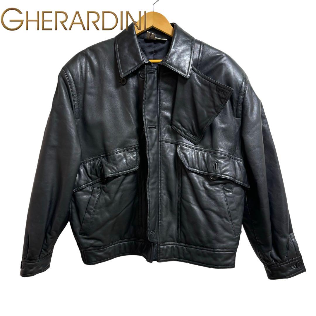 美品vintage GHERARDINI ブラックレザージャケット
