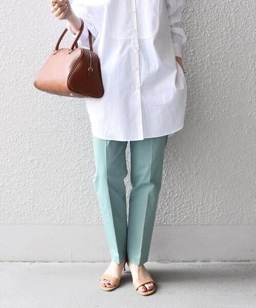 美品 SHIPS 1,7万 イタリア製生地 ピンクのストレッチパンツ シップス