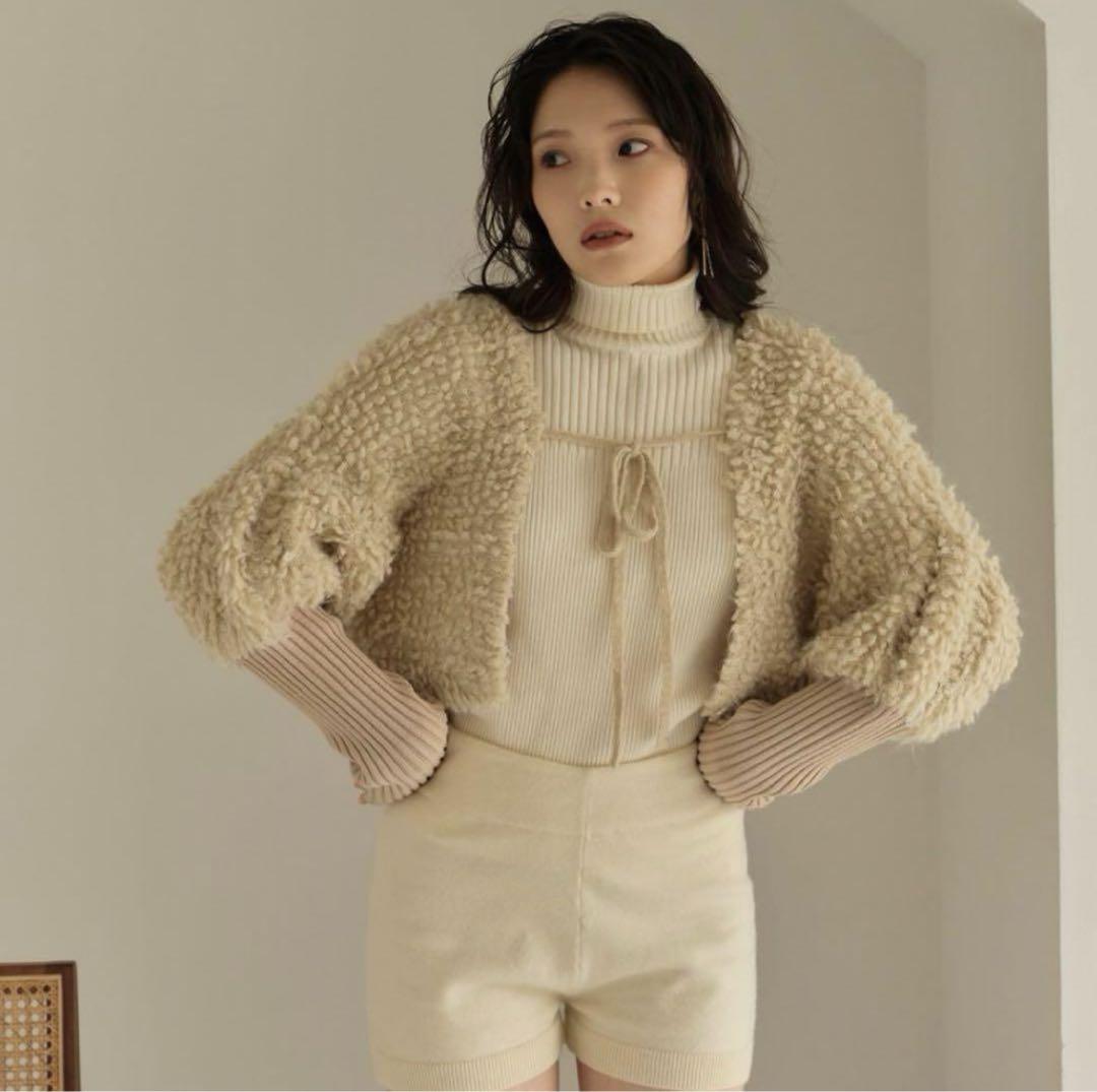 eaphi rope knit cardigan beige カーディガン