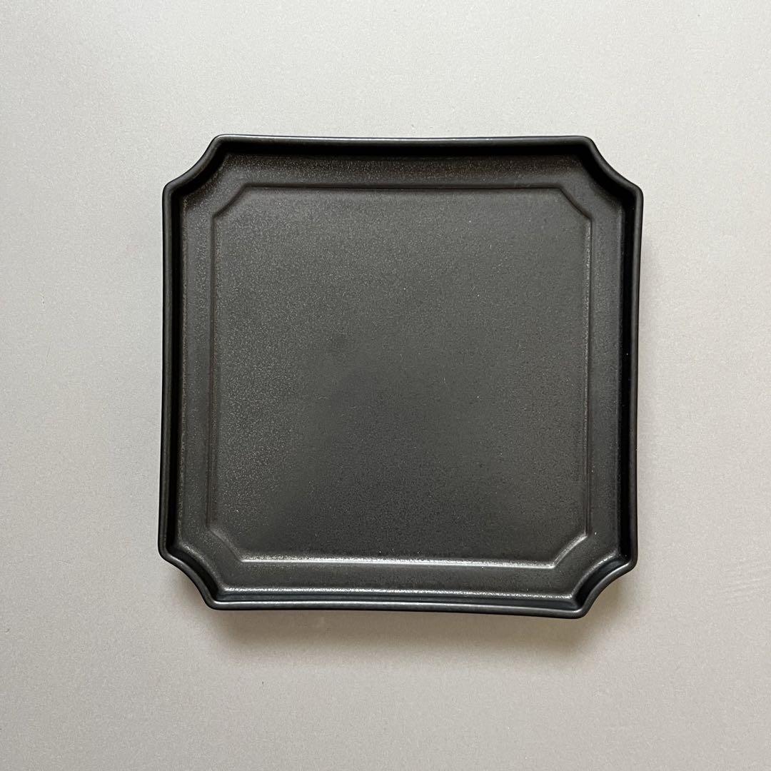 美濃焼square plate スクエア角皿小皿黒1枚