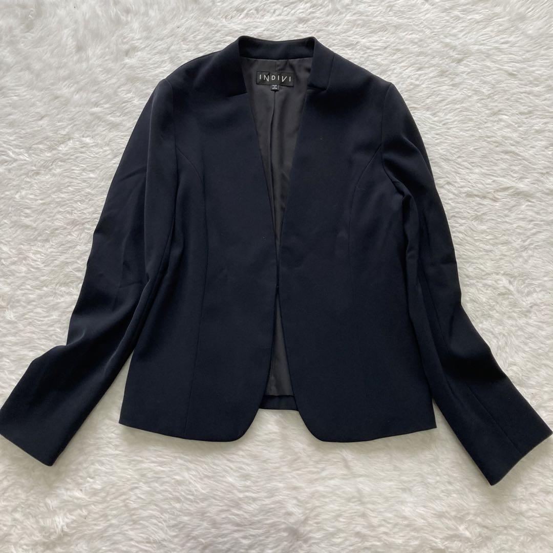 極美品⭐︎INDIVI ノーカラーセレモニースーツカラーレス